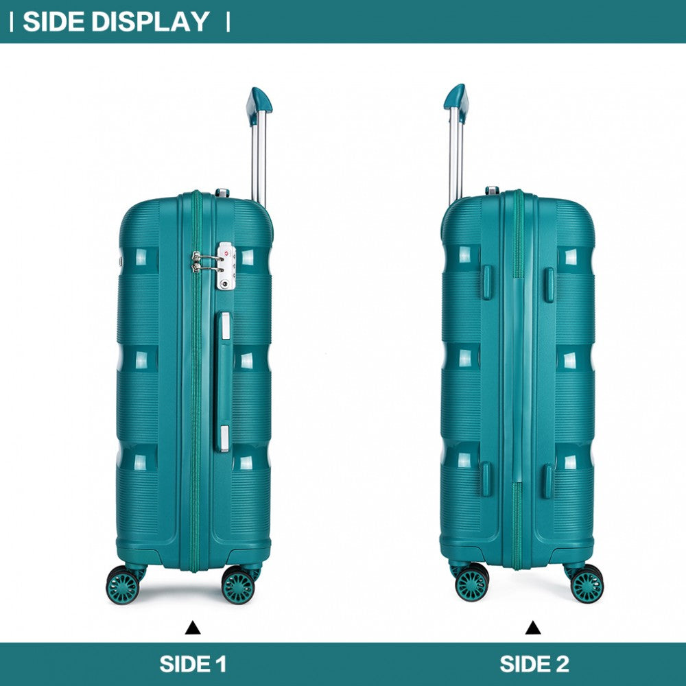 Kono K2092 Bright Hard Shell PP (Polypropylene) Suitcase With TSA Lock