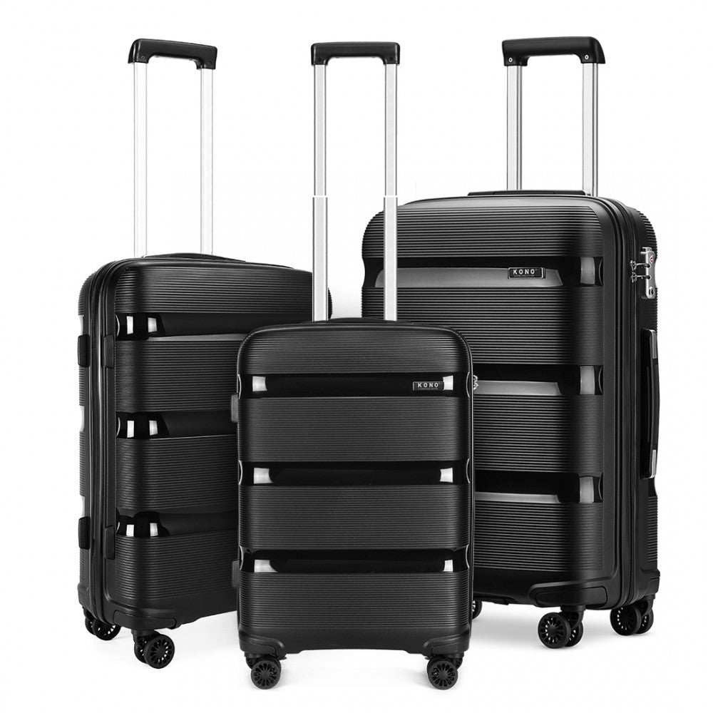 Kono K2092 Bright Hard Shell PP (Polypropylene) Suitcase With TSA Lock