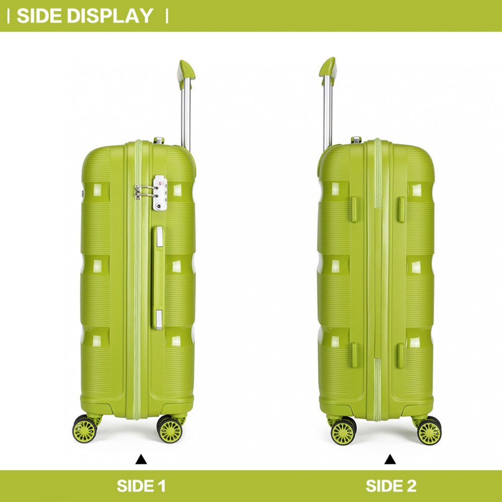 Kono K2092 Bright Hard Shell PP (Polypropylene) Suitcase With TSA Lock