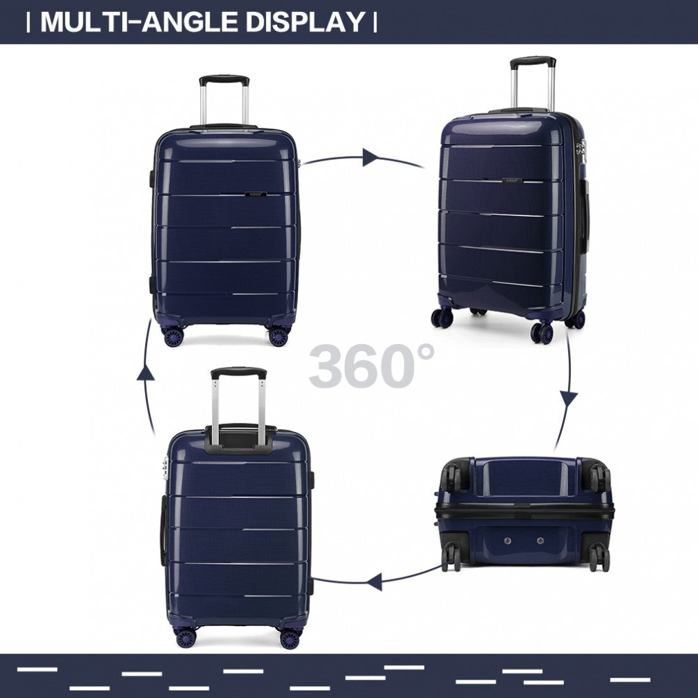 Kono K1997L Hard Shell PP (Polypropylene) Suitcase With TSA Lock