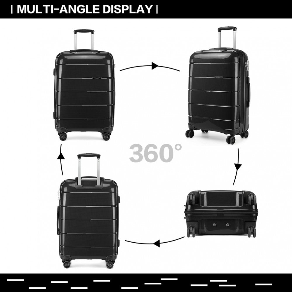 Kono K1997L Hard Shell PP (Polypropylene) Suitcase With TSA Lock