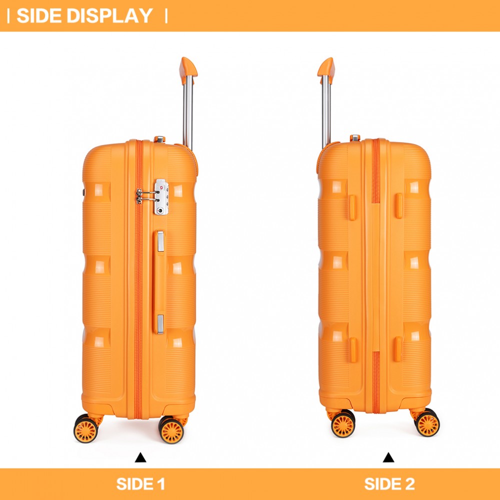 Kono K2092 Bright Hard Shell PP (Polypropylene) Suitcase With TSA Lock