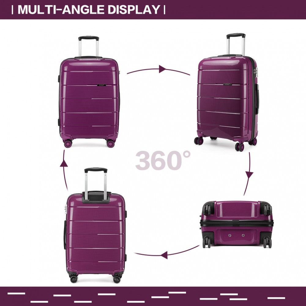 Kono K1997L Hard Shell PP (Polypropylene) Suitcase With TSA Lock