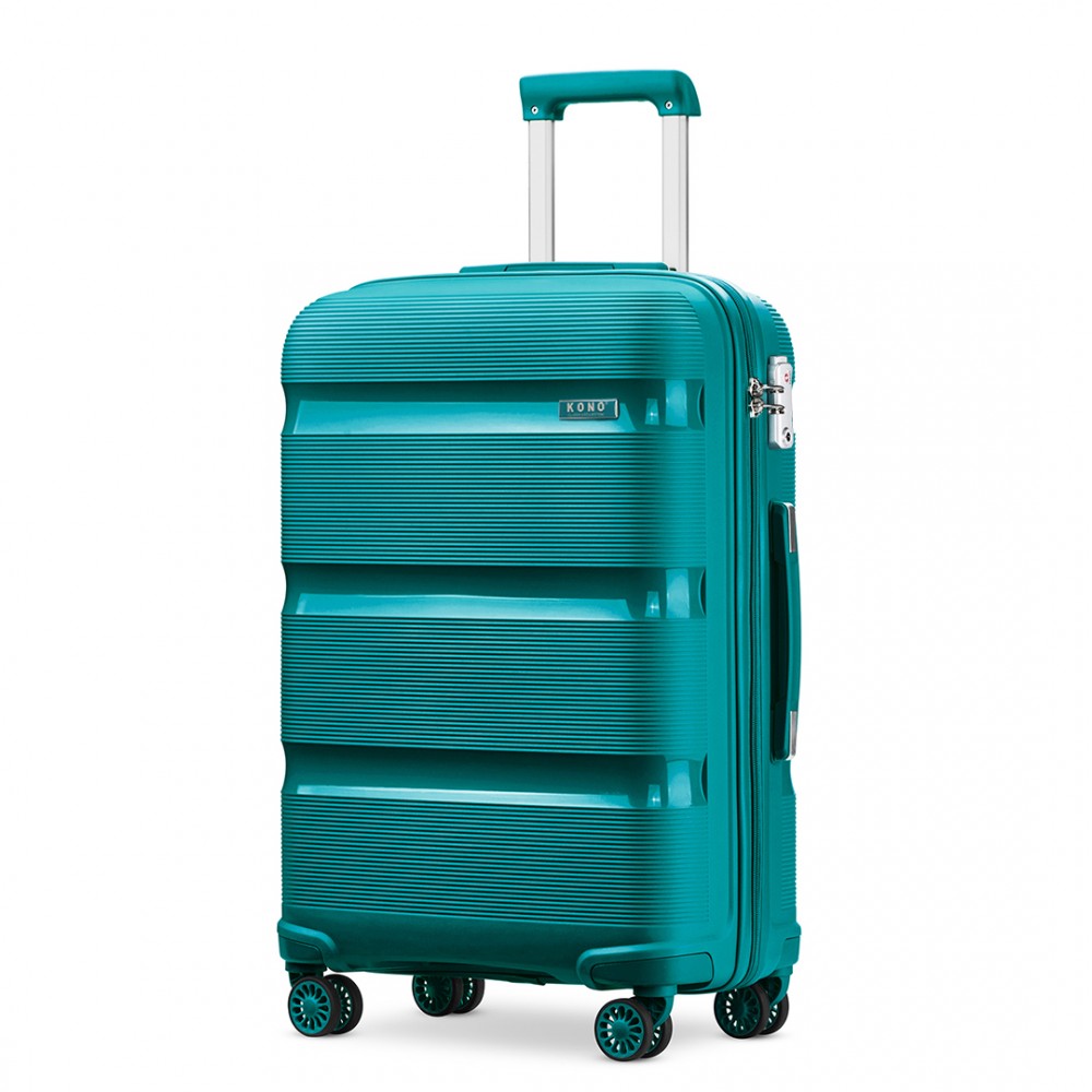 Kono K2092 Bright Hard Shell PP (Polypropylene) Suitcase With TSA Lock