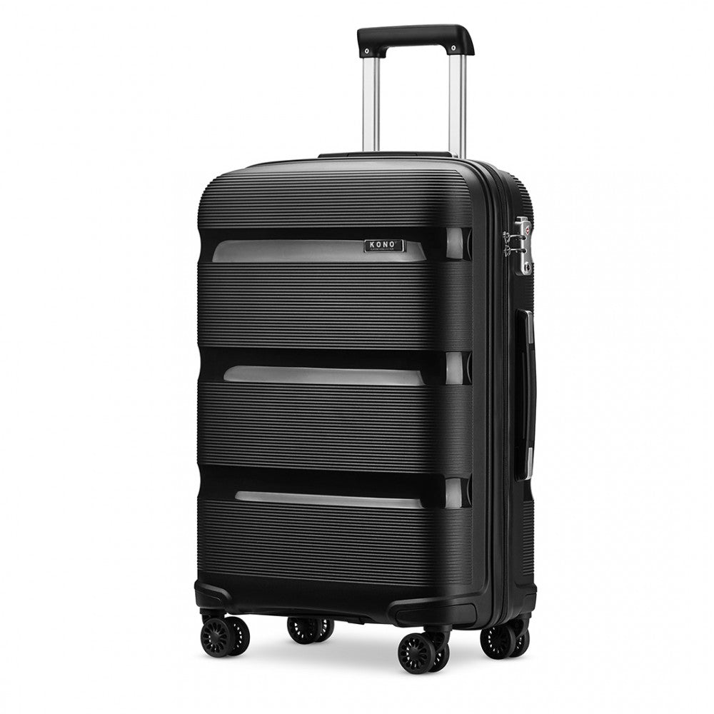 Kono K2092 Bright Hard Shell PP (Polypropylene) Suitcase With TSA Lock