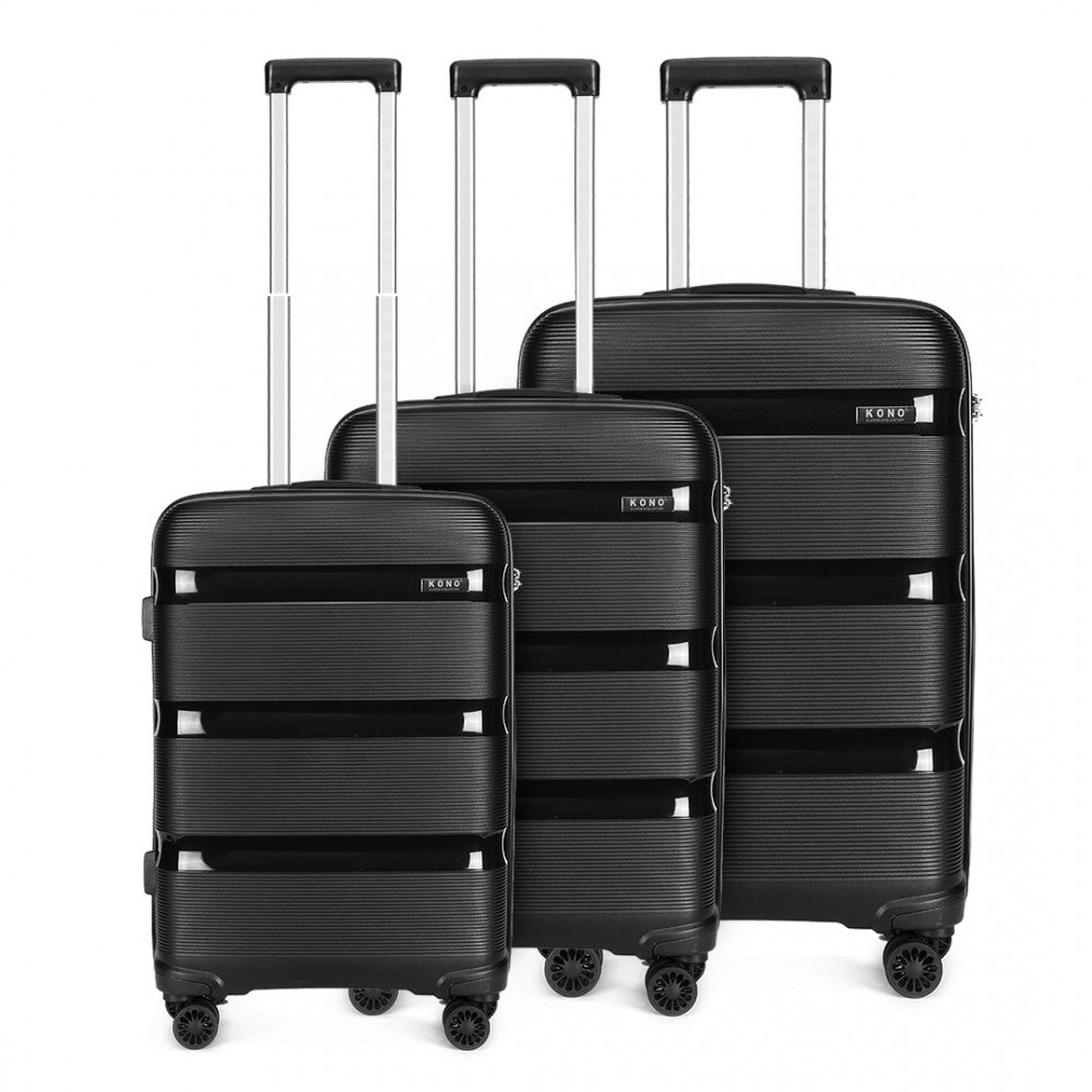 Kono K2092 Bright Hard Shell PP (Polypropylene) Suitcase With TSA Lock