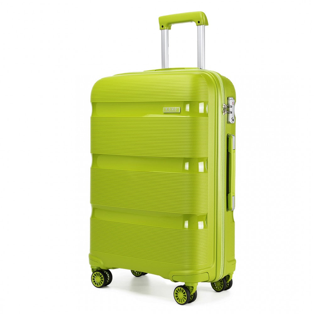 Kono K2092 Bright Hard Shell PP (Polypropylene) Suitcase With TSA Lock