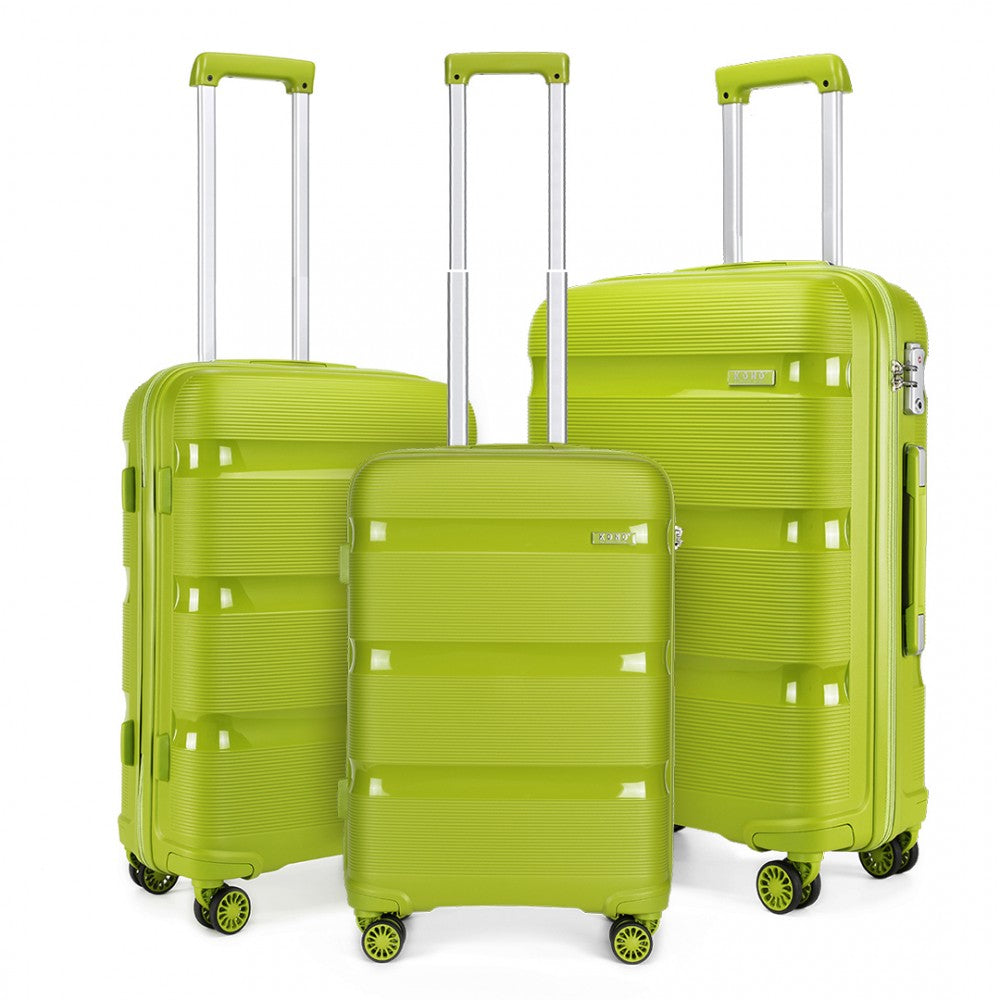 Kono K2092 Bright Hard Shell PP (Polypropylene) Suitcase With TSA Lock