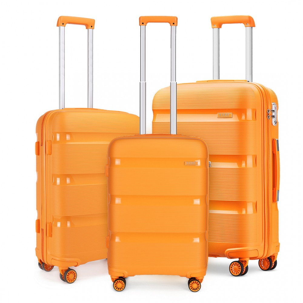 Kono K2092 Bright Hard Shell PP (Polypropylene) Suitcase With TSA Lock