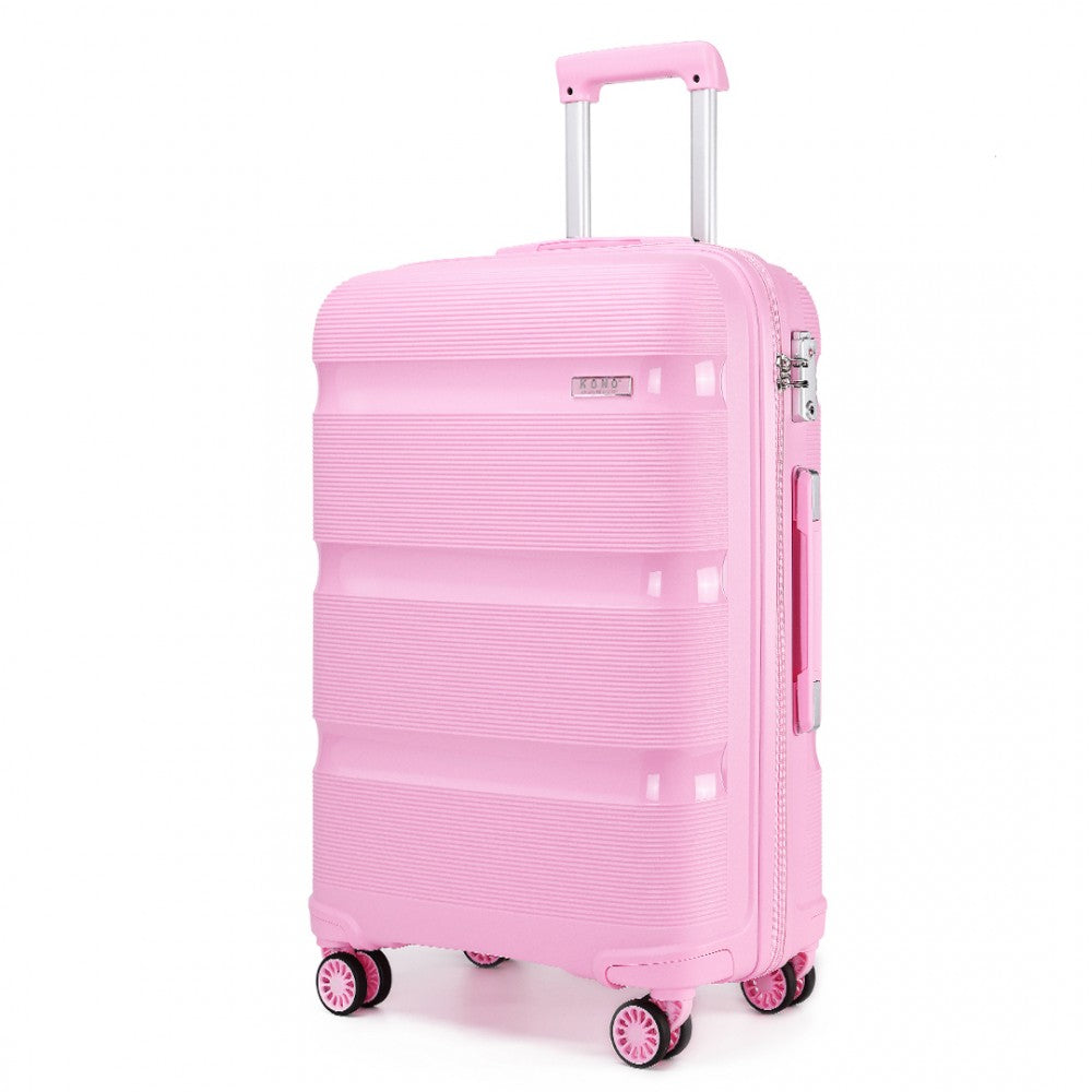 Kono K2092 Bright Hard Shell PP (Polypropylene) Suitcase With TSA Lock