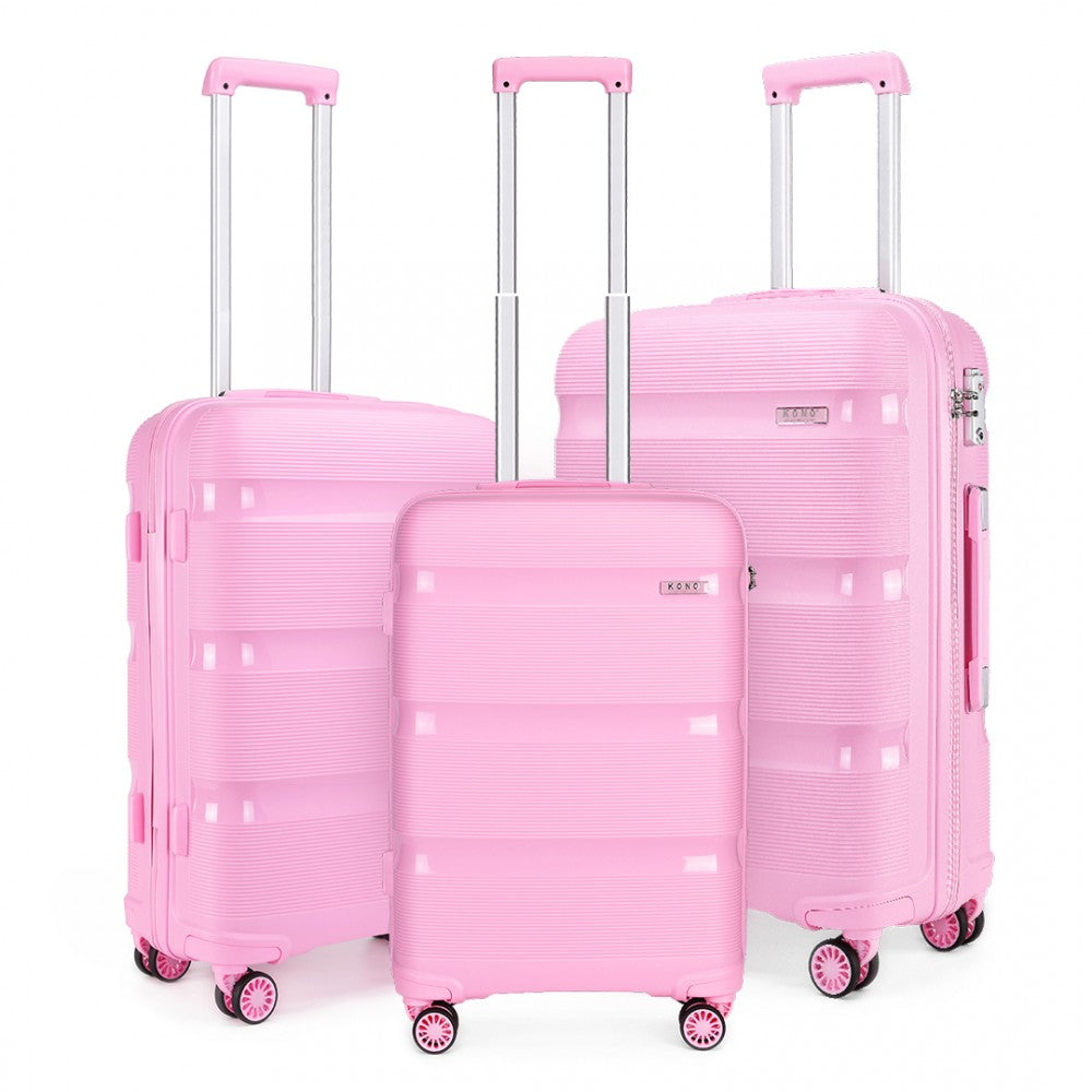 Kono K2092 Bright Hard Shell PP (Polypropylene) Suitcase With TSA Lock