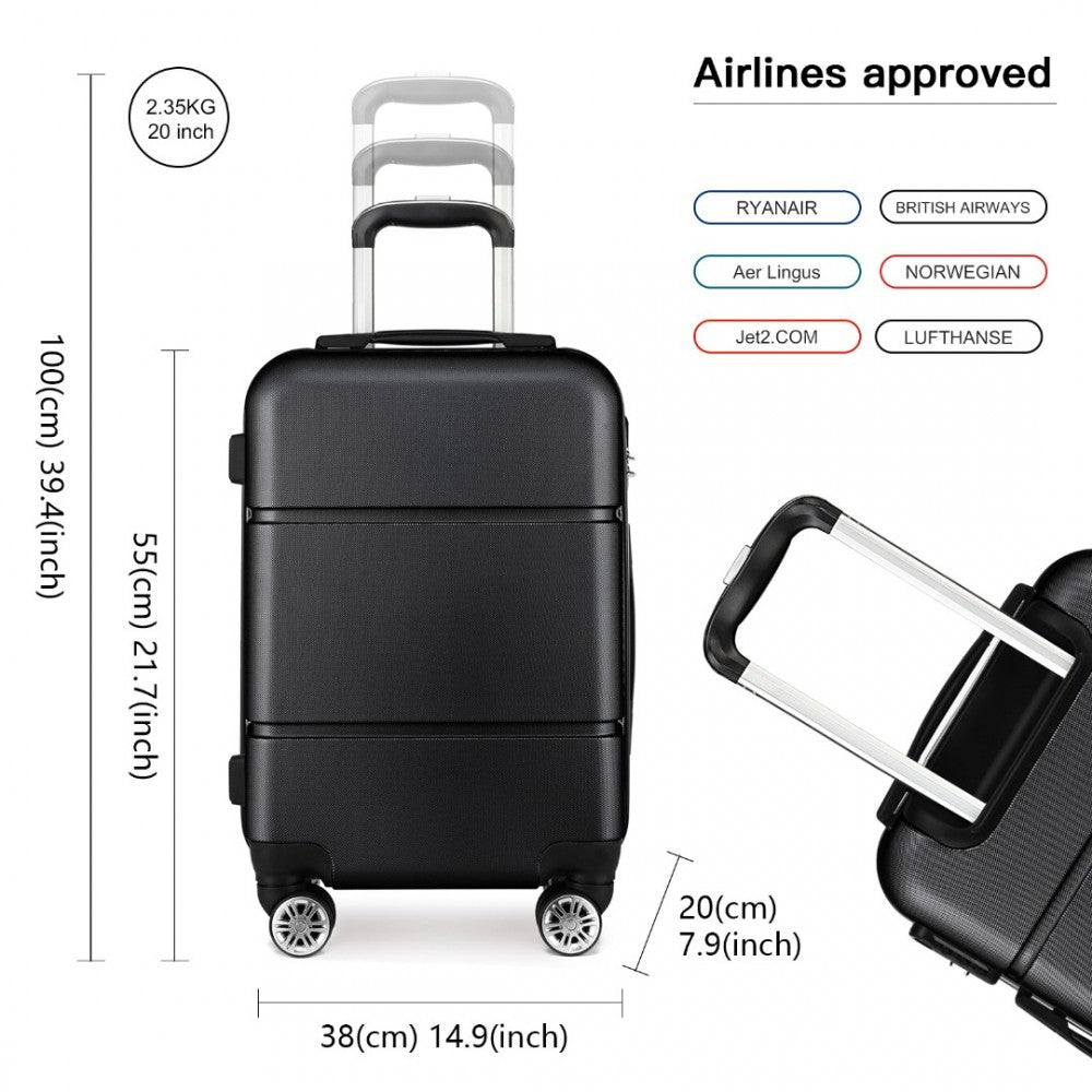 Kono Hard Shell ABS Cabin Suitcase with TSA Lock