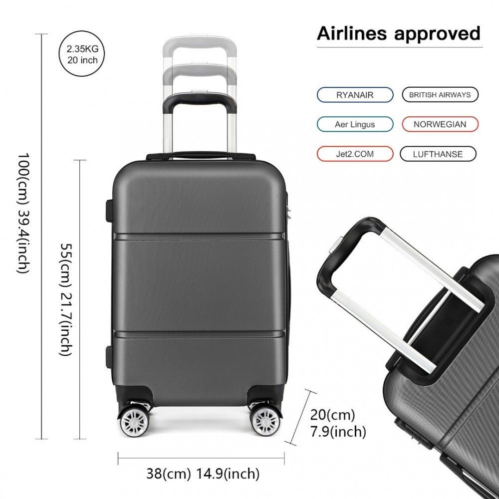 Kono Hard Shell ABS Cabin Suitcase with TSA Lock