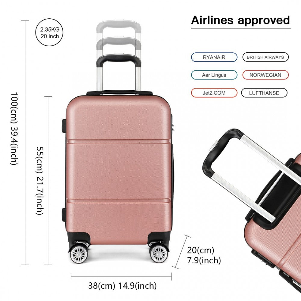 Kono Hard Shell ABS Cabin Suitcase with TSA Lock