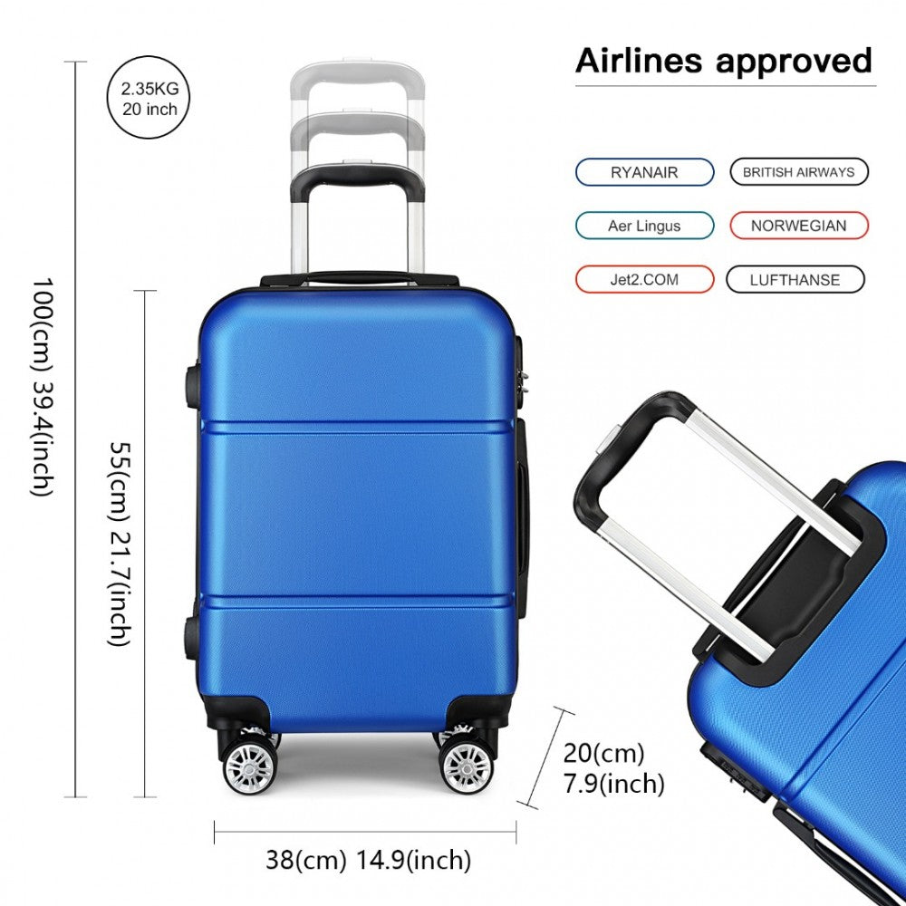 Kono Hard Shell ABS Cabin Suitcase with TSA Lock