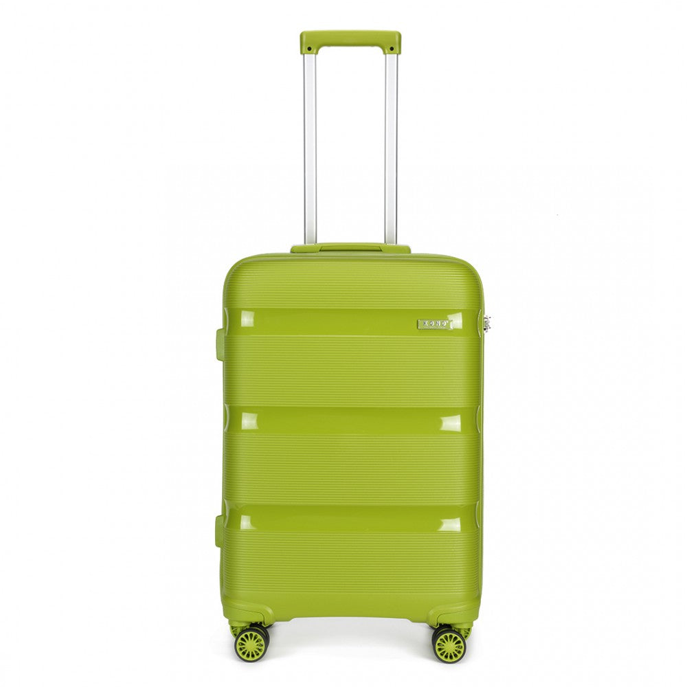 Kono K2092 Bright Hard Shell PP (Polypropylene) Suitcase With TSA Lock