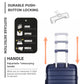 Kono K2091L Multi Texture Hard Shell PP (Polypropylene) Suitcase With TSA Lock