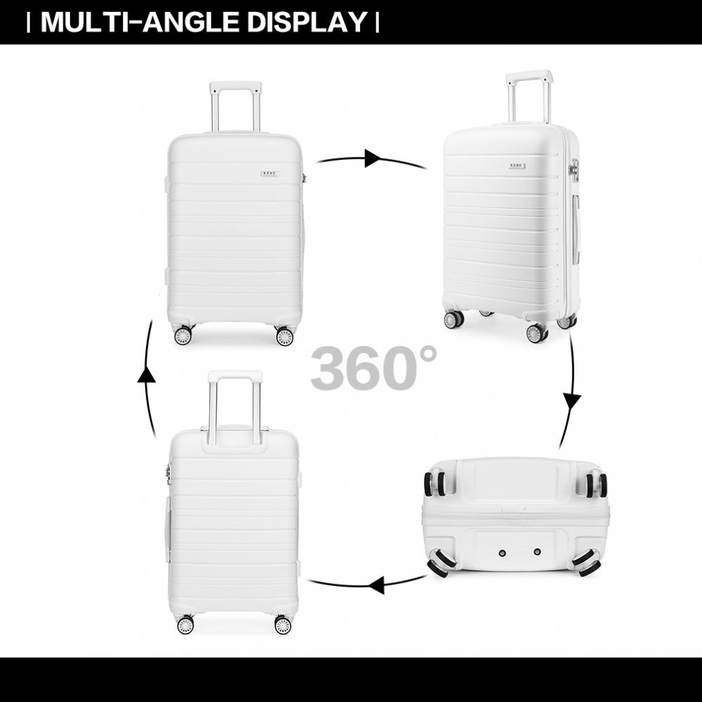 Kono K2091L Multi Texture Hard Shell PP (Polypropylene) Suitcase With TSA Lock