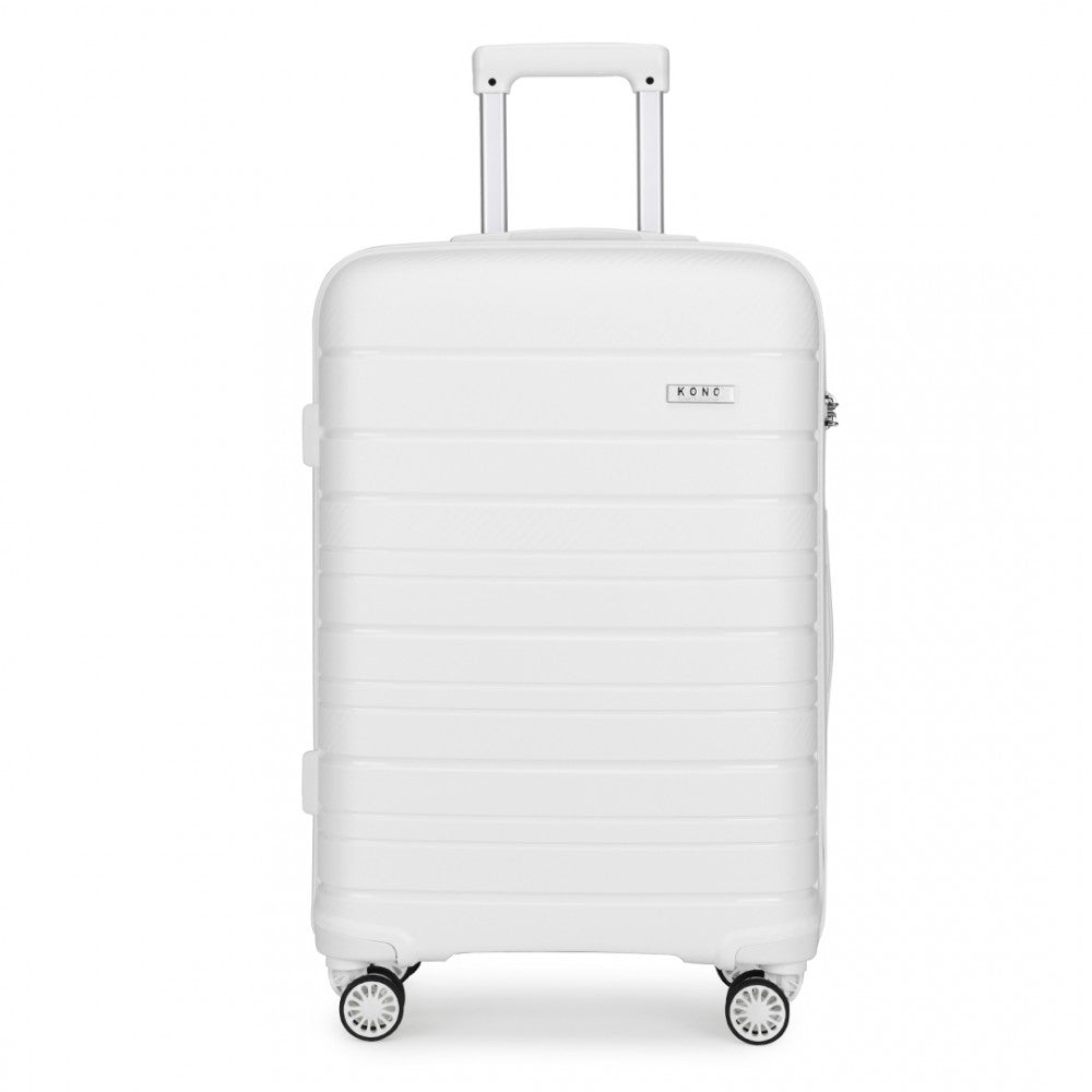 Kono K2091L Multi Texture Hard Shell PP (Polypropylene) Suitcase With TSA Lock