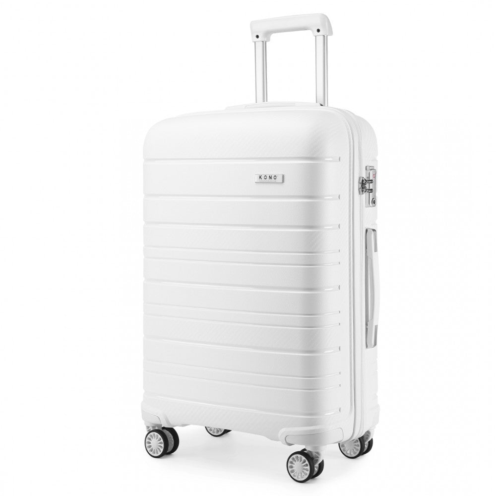 Kono K2091L Multi Texture Hard Shell PP (Polypropylene) Suitcase With TSA Lock