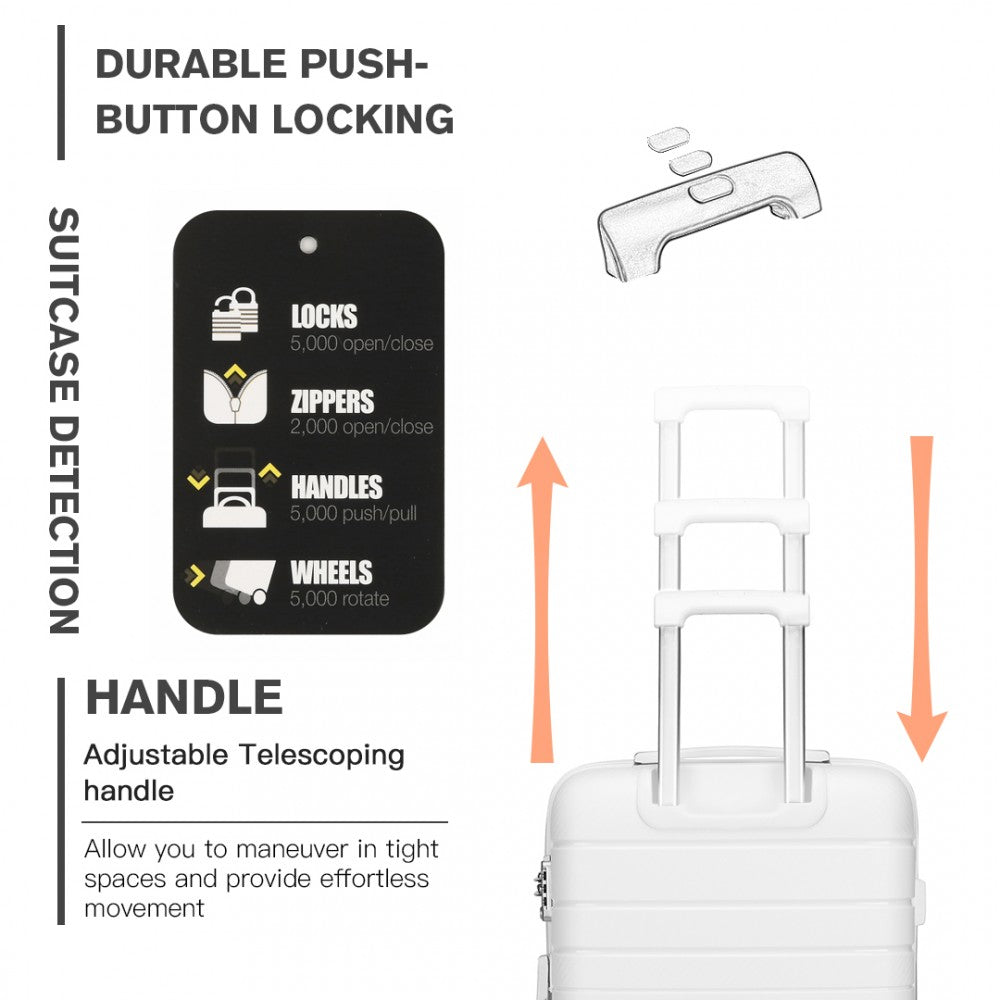 Kono K2091L Multi Texture Hard Shell PP (Polypropylene) Suitcase With TSA Lock