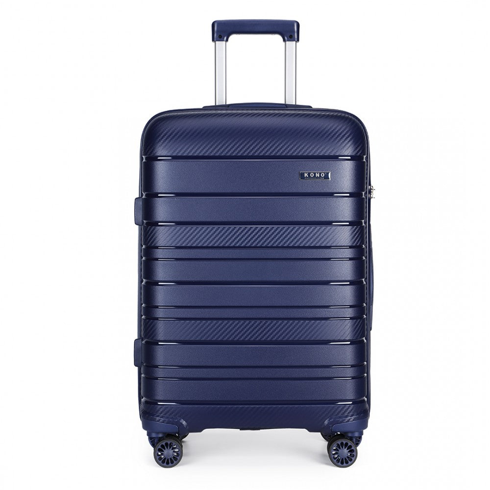 Kono K2091L Multi Texture Hard Shell PP (Polypropylene) Suitcase With TSA Lock