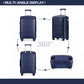 Kono K2091L Multi Texture Hard Shell PP (Polypropylene) Suitcase With TSA Lock