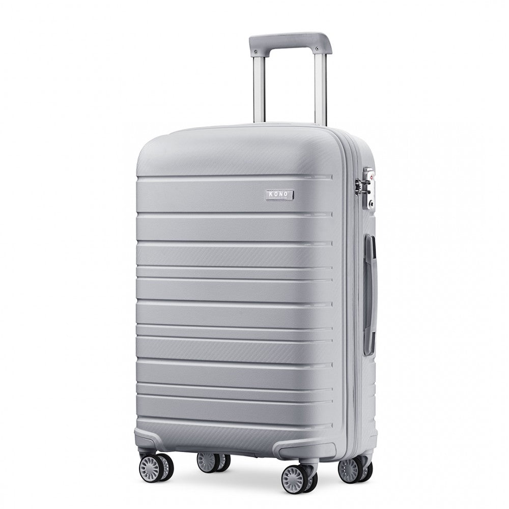 Kono K2091L Multi Texture Hard Shell PP (Polypropylene) Suitcase With TSA Lock