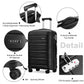 Kono K2091L Multi Texture Hard Shell PP (Polypropylene) Suitcase With TSA Lock