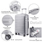 Kono K2091L Multi Texture Hard Shell PP (Polypropylene) Suitcase With TSA Lock