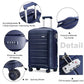 Kono K2091L Multi Texture Hard Shell PP (Polypropylene) Suitcase With TSA Lock